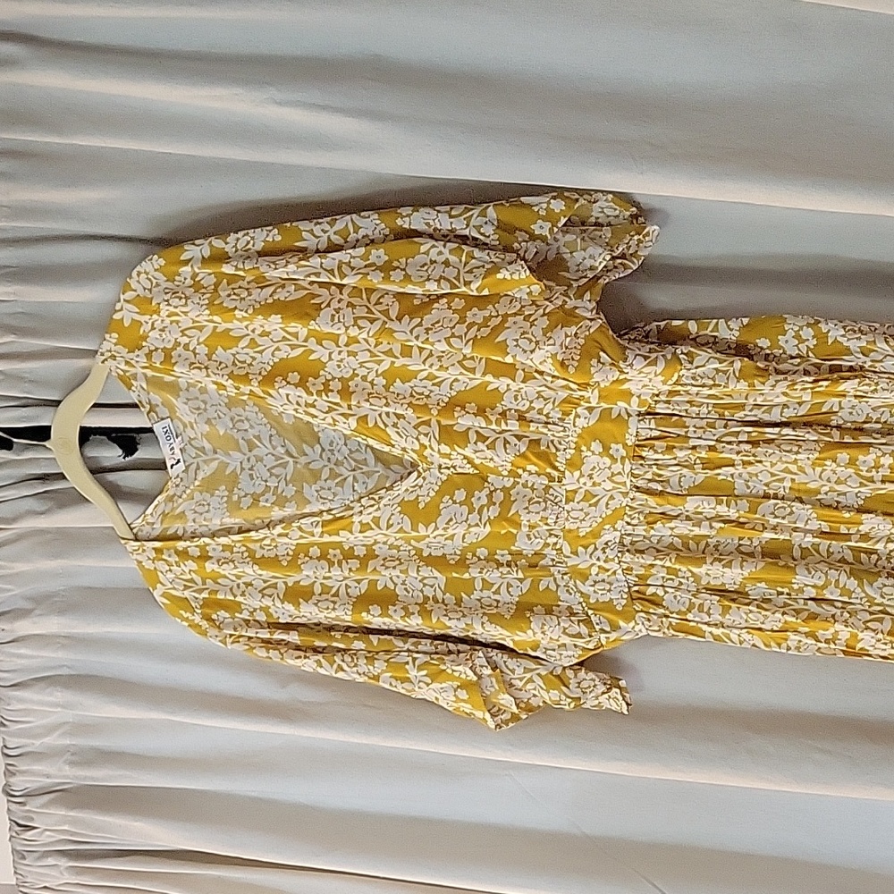 Long Yellow Flower Dress - image 1